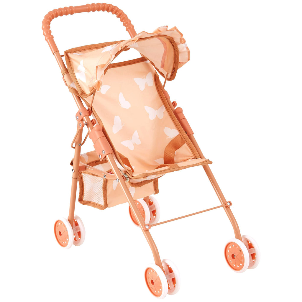 Baby Doll Stroller with Storage Basket, Foldable Frame, Canopy, Seatbelt G57160