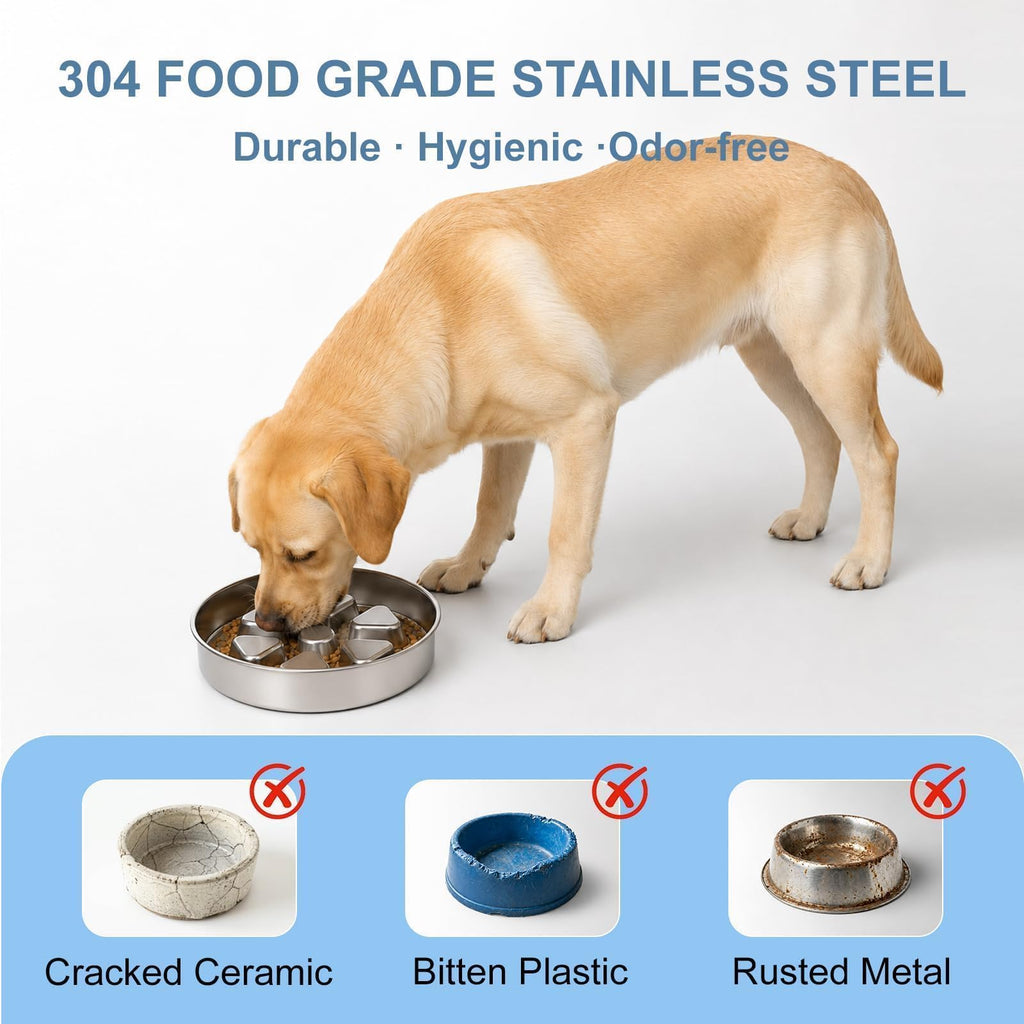 304 Stainless Steel Slow Feeder Dog Bowl V19938
