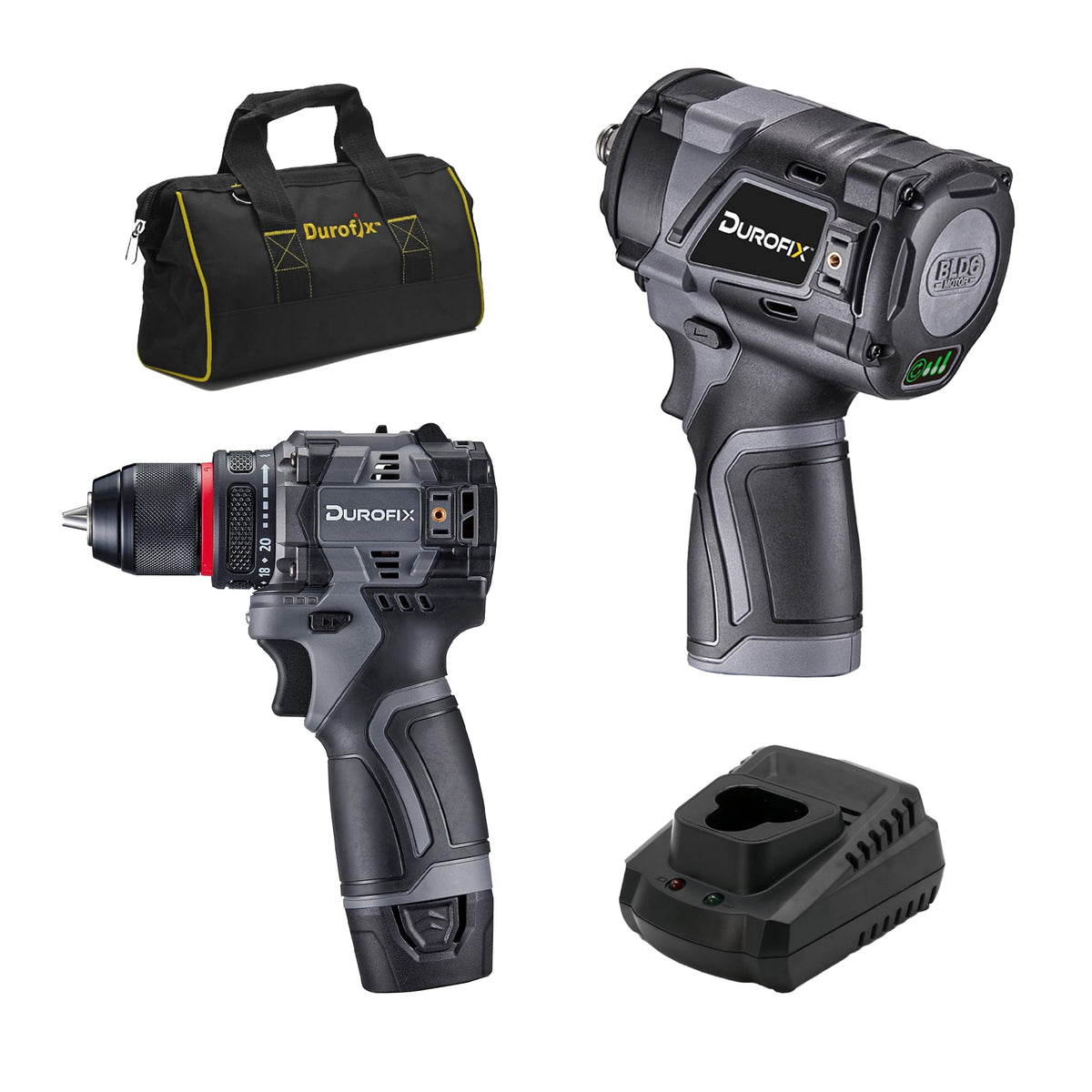 12V Brushless Cordless Combo Kit 1/2" Impact Wrench & 3/8" Hammer Drill E84980