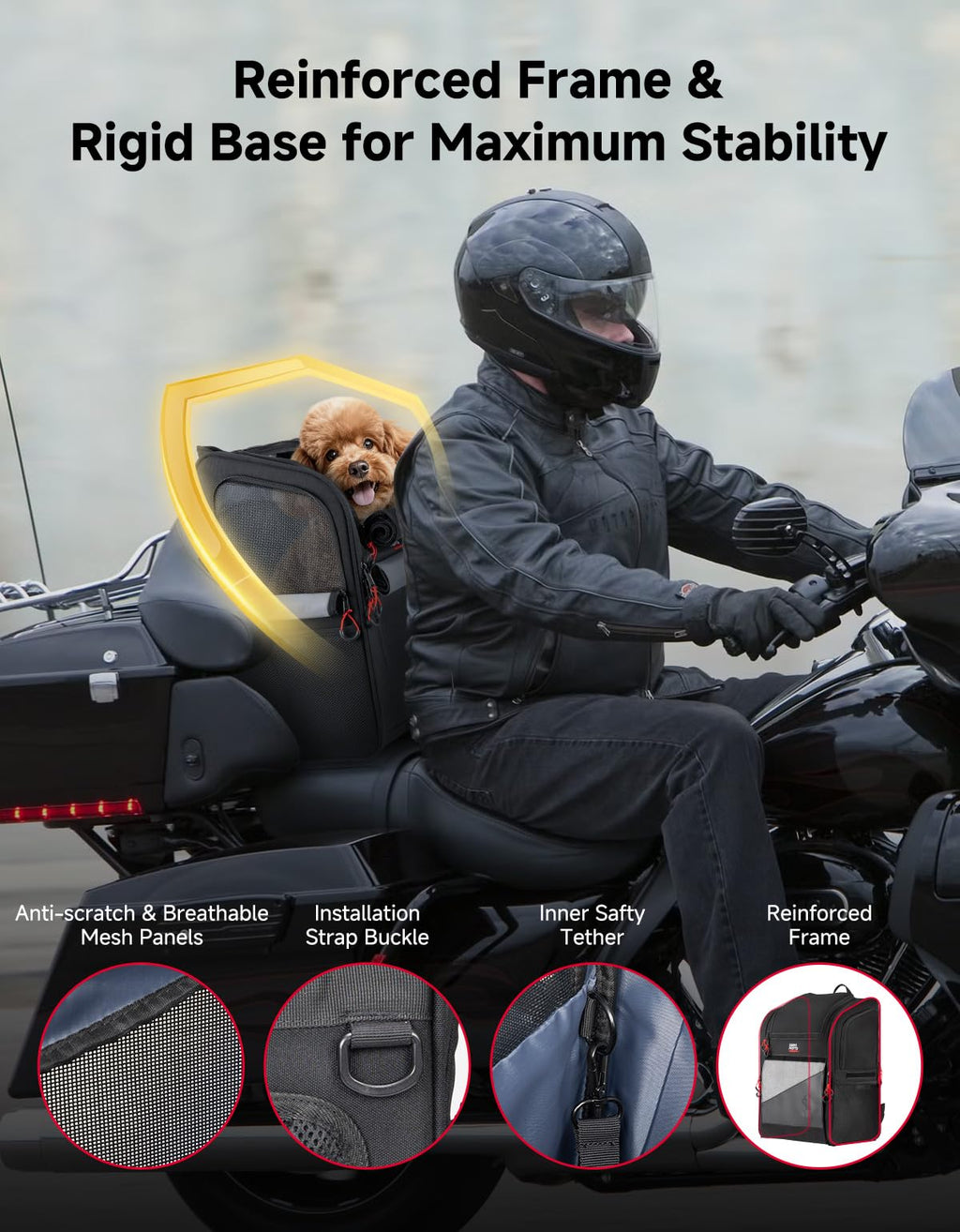 Expandable Motorcycle Dog Carrier J106
