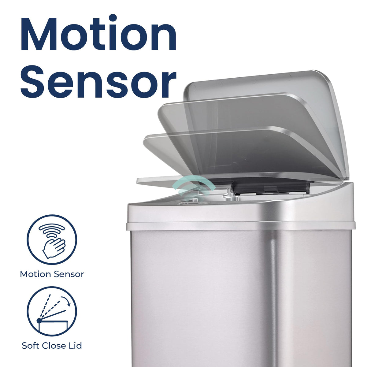 13 Gallon Automatic Stainless Steel Trash Can I597619