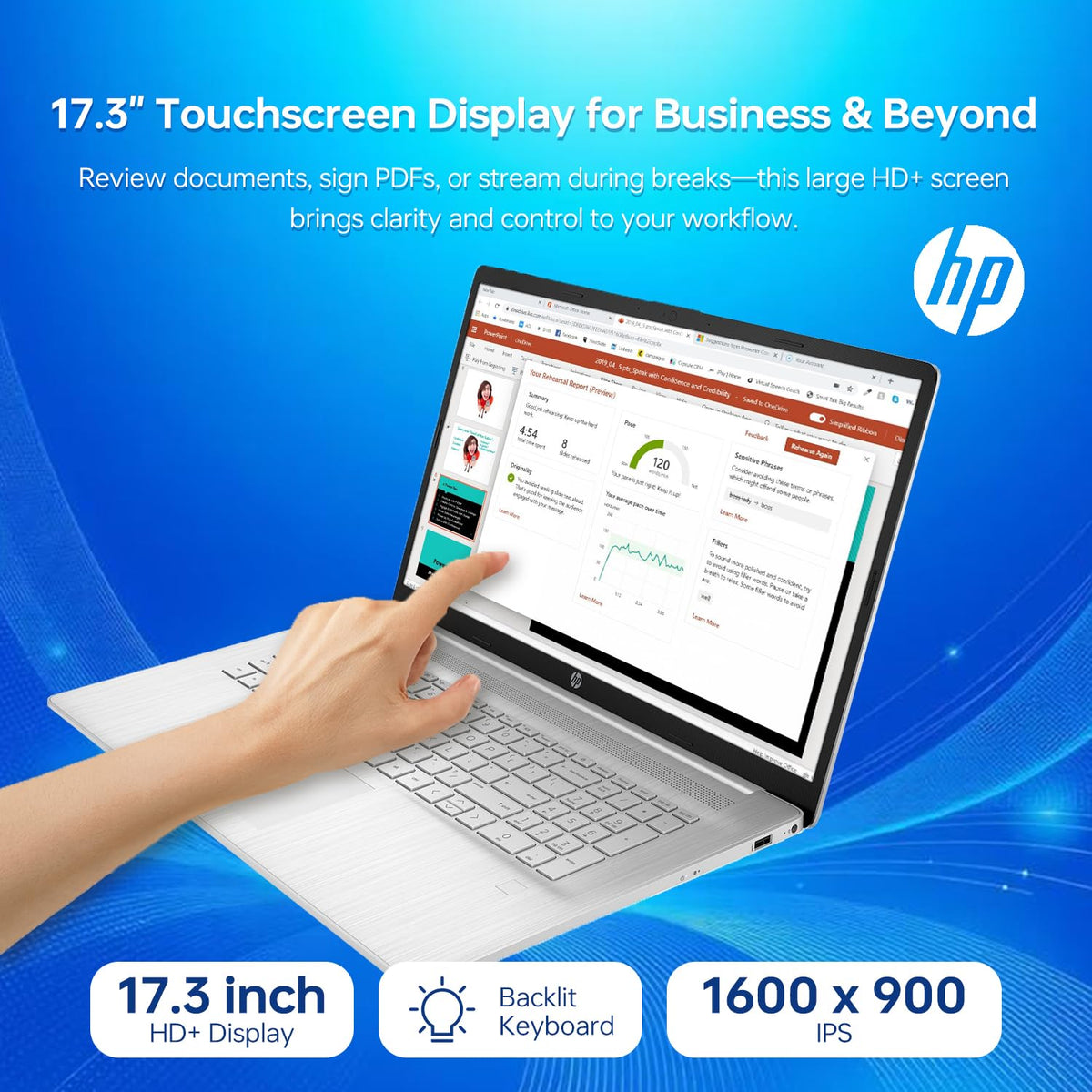 17.3" HD+ Touchscreen Laptop, Intel Core i7, 16GB RAM, 512GB SSD, Silver I116884
