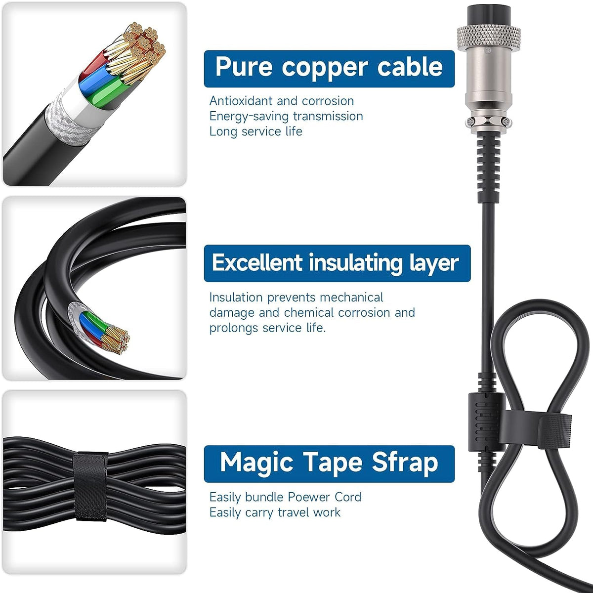 54.6V 2A 3 Prong Scooter Charger for 48V Lithium Battery C76022