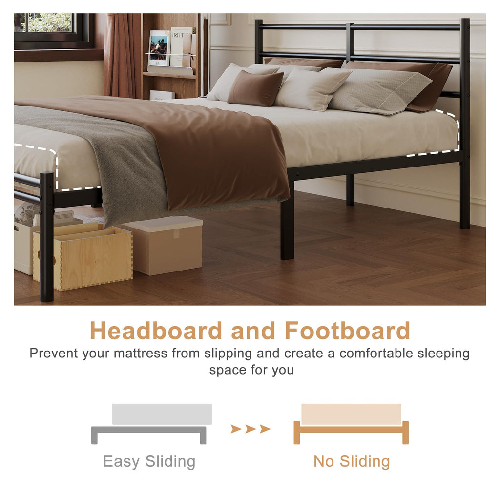 Full Size Bed Frame with Headboard and Footboard H476