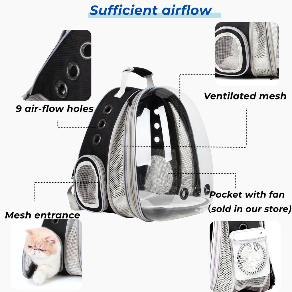 Expandable Cat Backpack with Mini Fan U5854