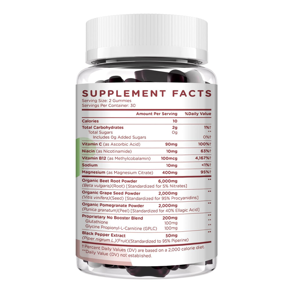 Beet Root Gummies 6000mg Mixed Berry Flavor 60 Gummies N531372