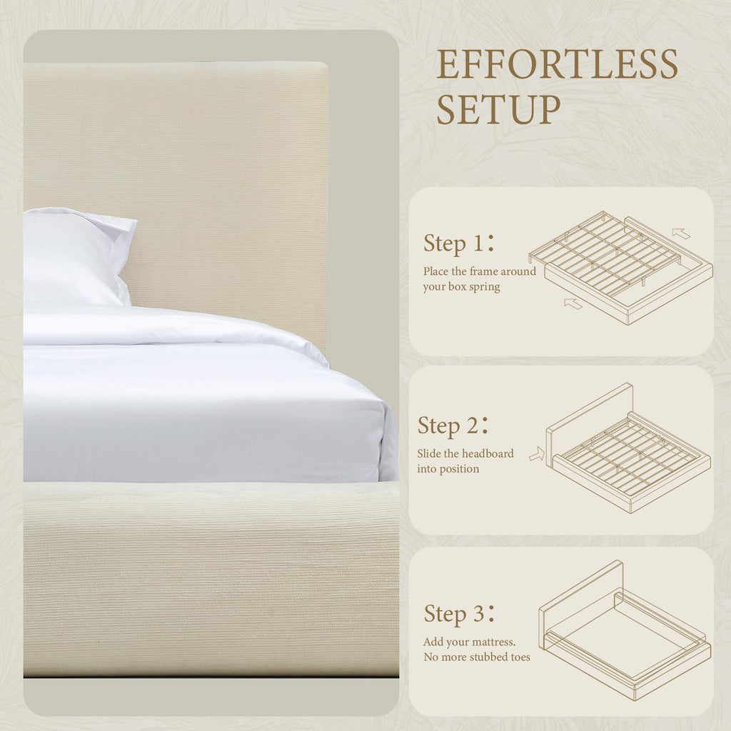 Queen Size Upholstered Bed Frame L3637