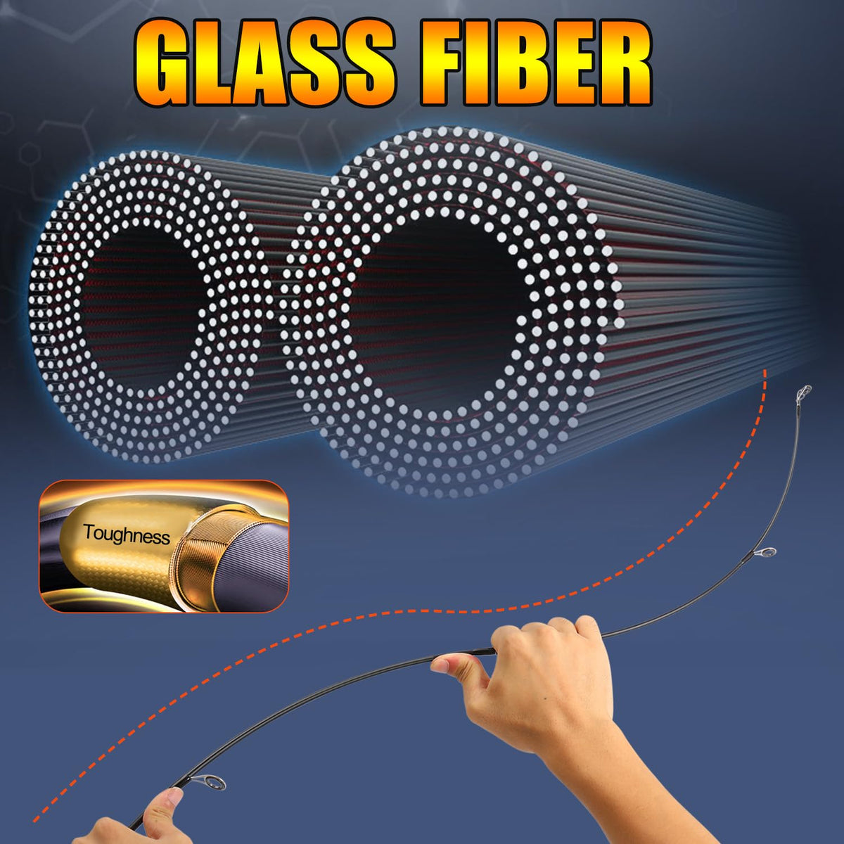 Carbon Glass Composite Fishing Rod with Stainless Steel Line Guides C105563
