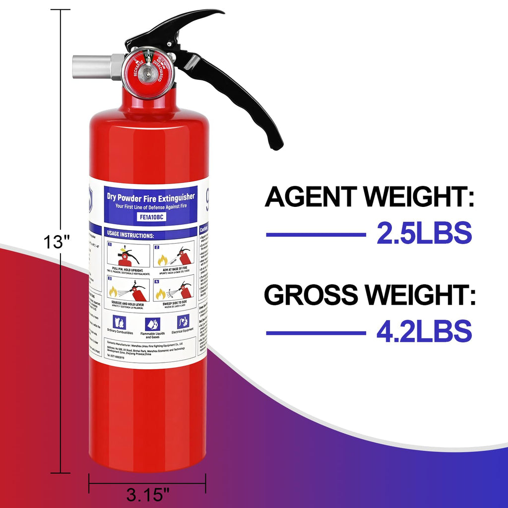 2 Pack 2.5 lb ABC Dry Chemical Fire Extinguishers N343507