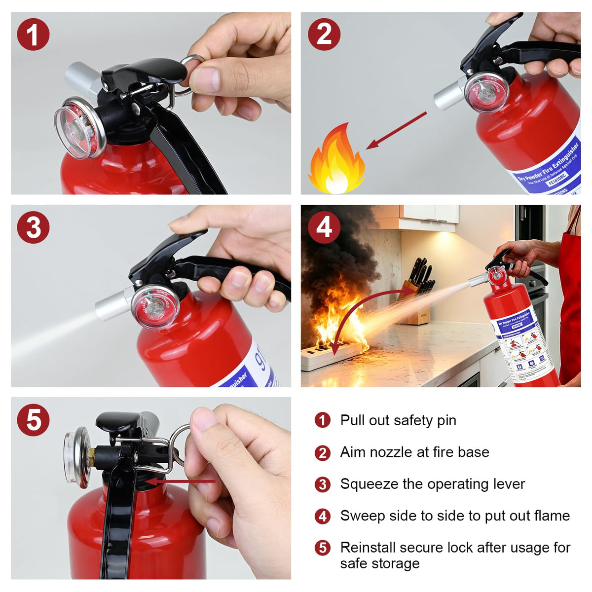 2 Pack 2.5 lb ABC Dry Chemical Fire Extinguishers N343507