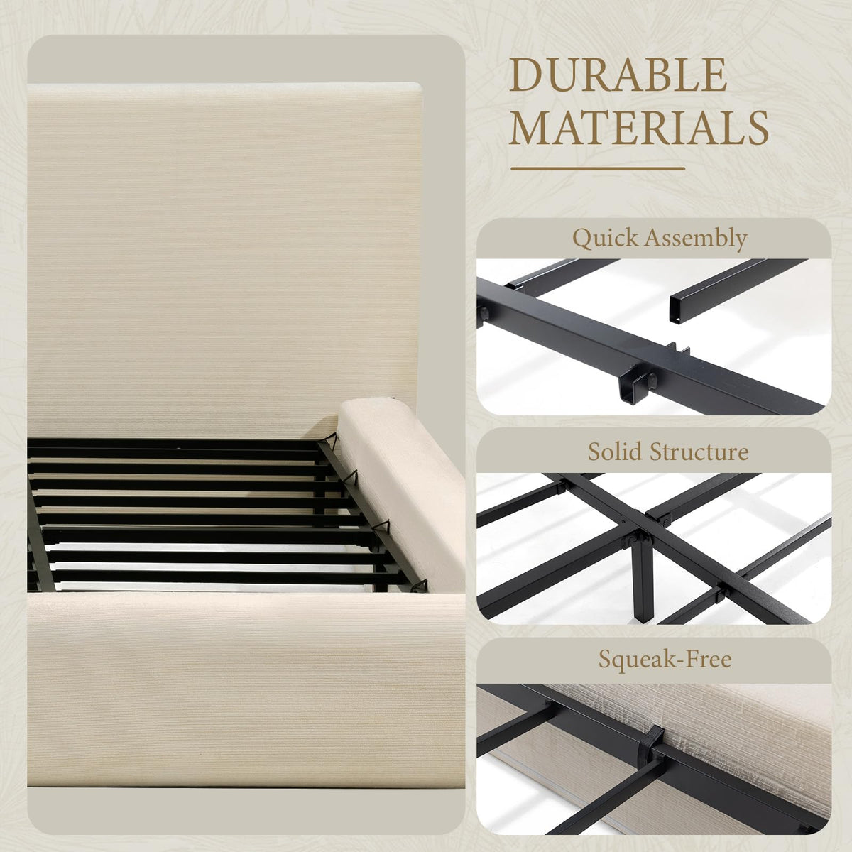 Queen Size Upholstered Bed Frame L3637