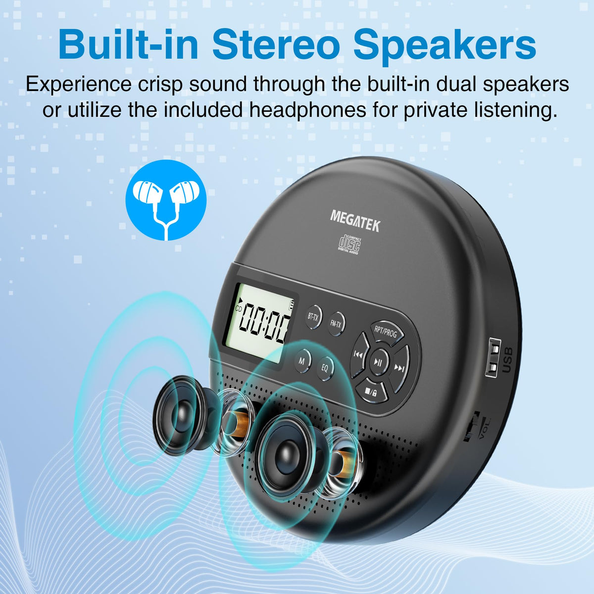 Portable CD Player with Bluetooth H6134