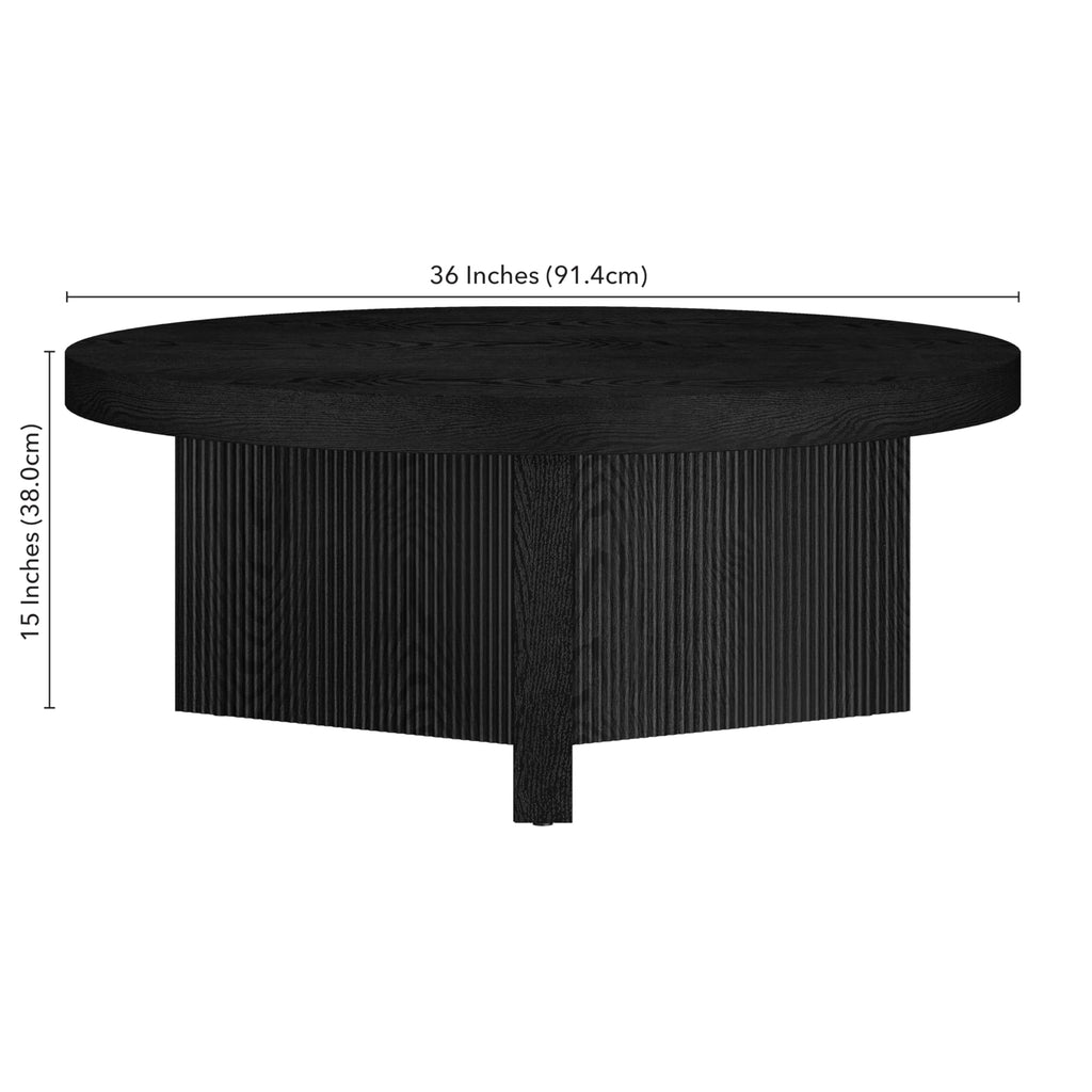 36" Scandinavian Fluted Coffee Table C1171