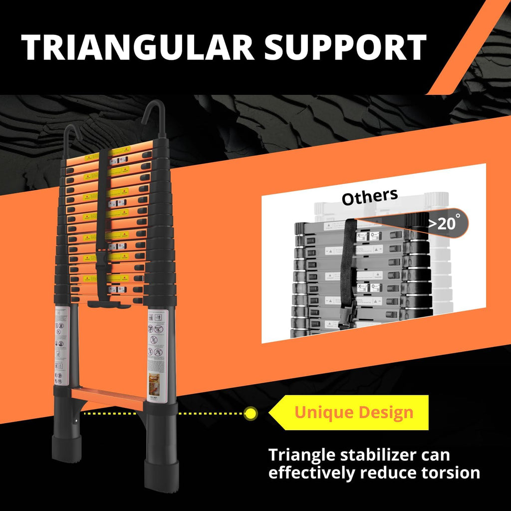 15.5FT Aluminum Telescoping Ladder with Hooks N968781