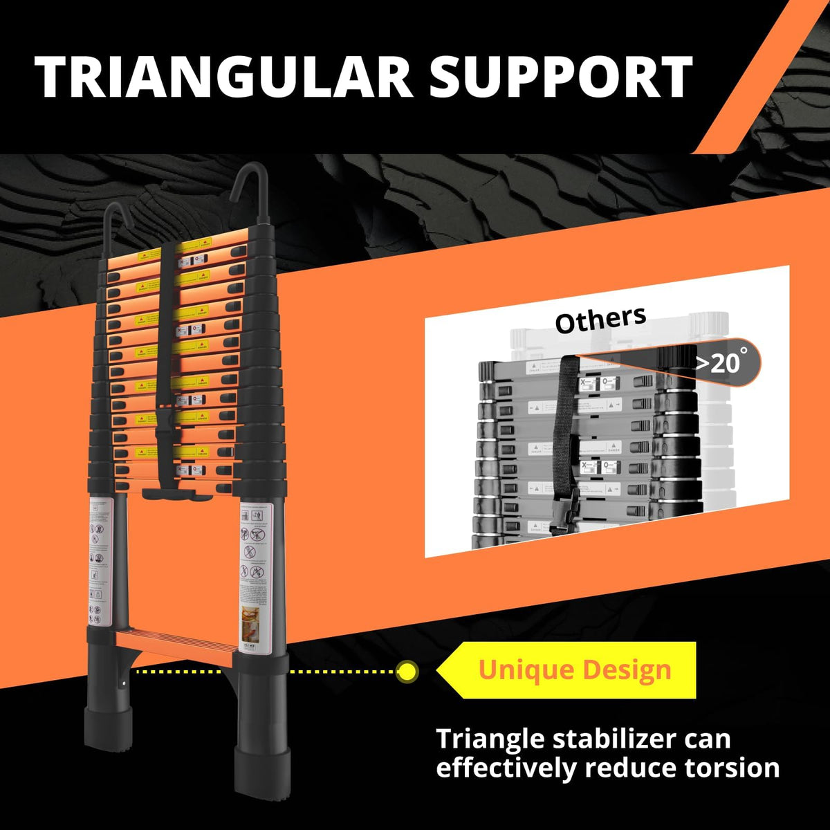 15.5FT Aluminum Telescoping Ladder with Hooks N968781