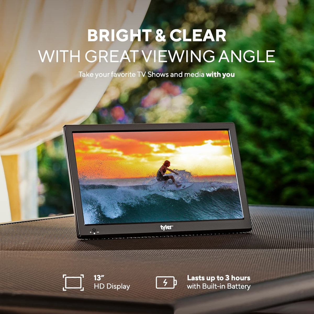 Portable TV LCD Monitor Battery Powered Wireless Capability HD-TV A312