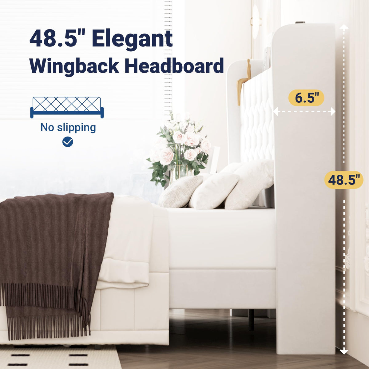Queen Bed Frame with Storage Headboard and Charging Station A97701