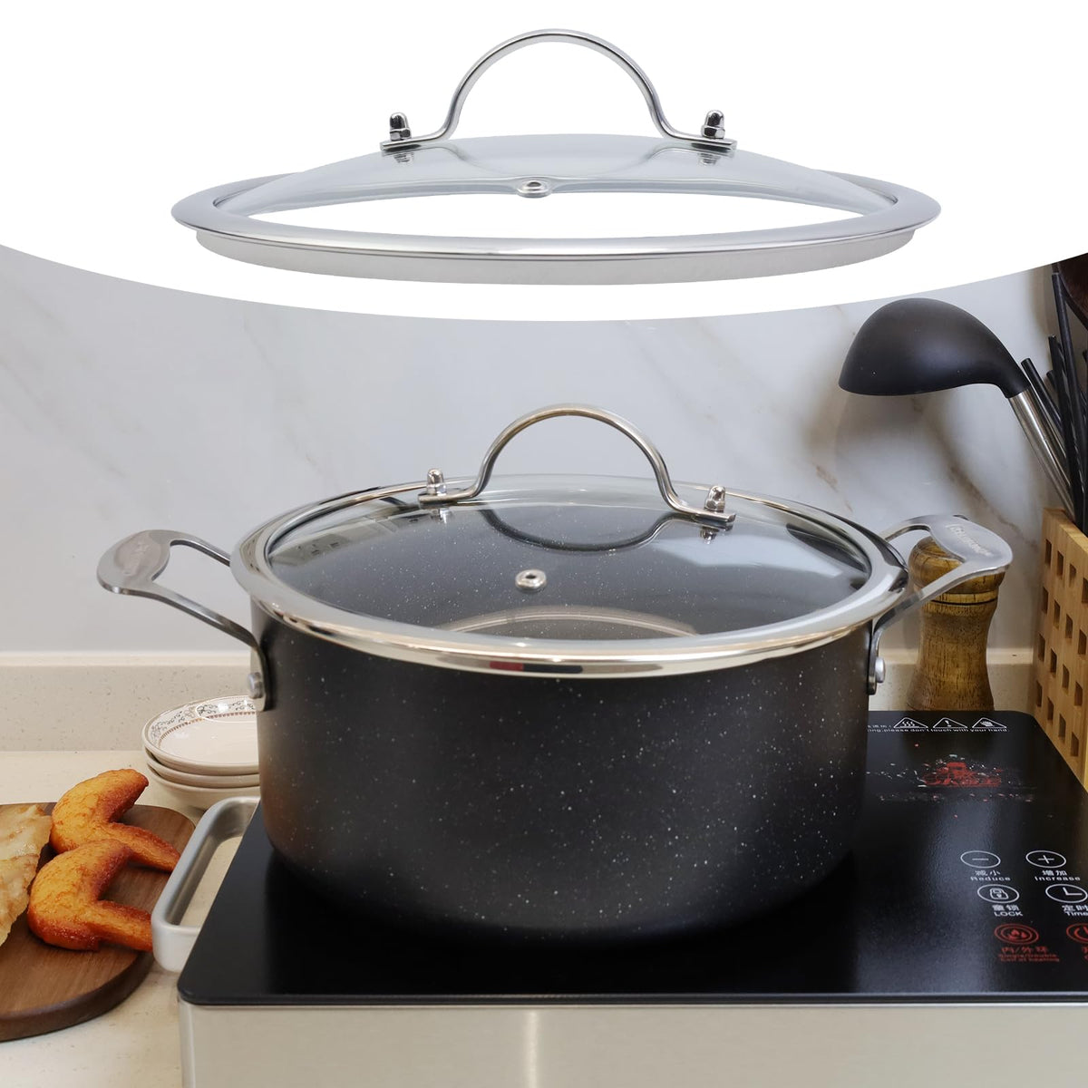 10 Inch Clear Glass Pot Lid C3668