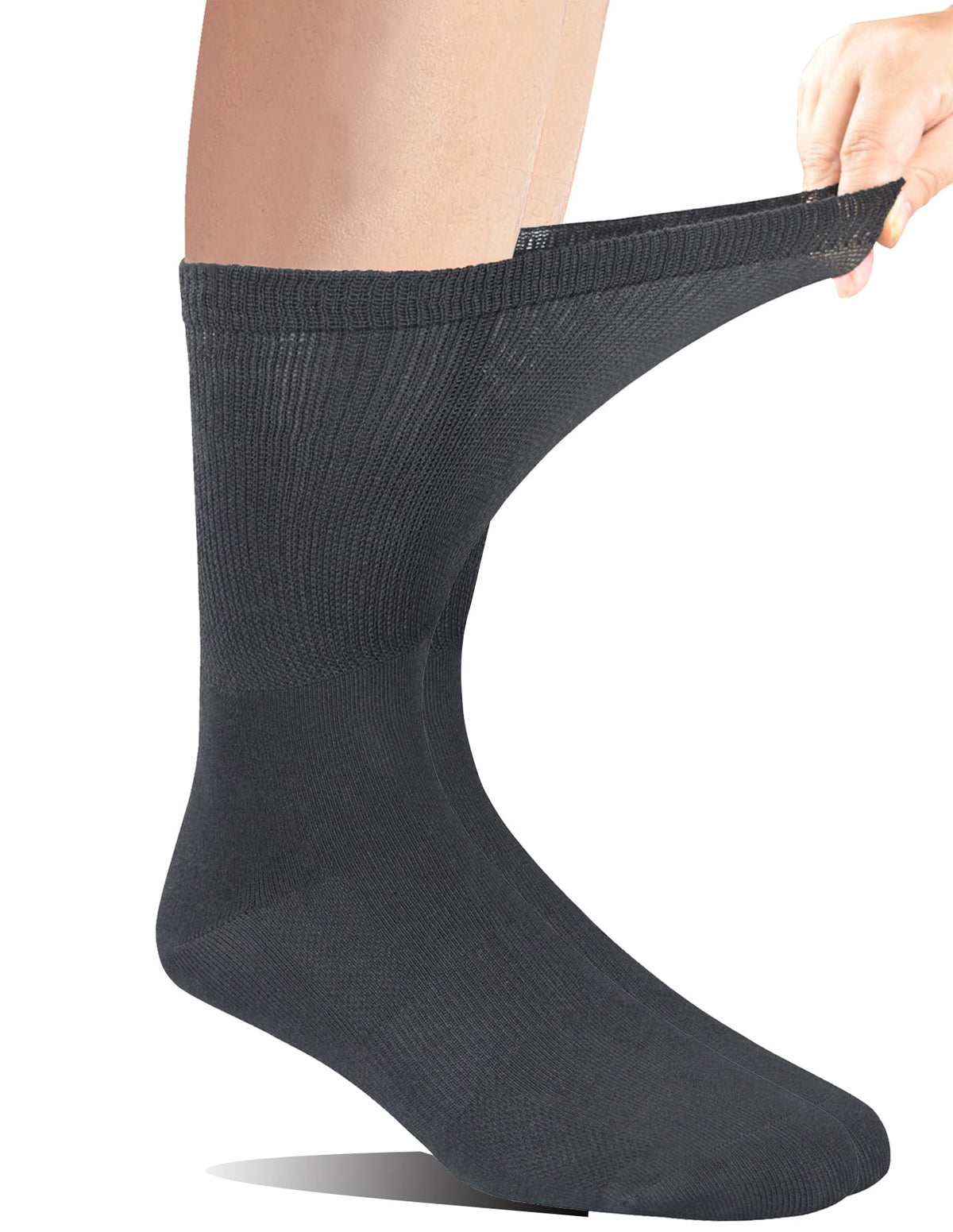 Men's 6 Pairs Bamboo Rayon Breathable Mid-Calf Socks with Arch Support A774415