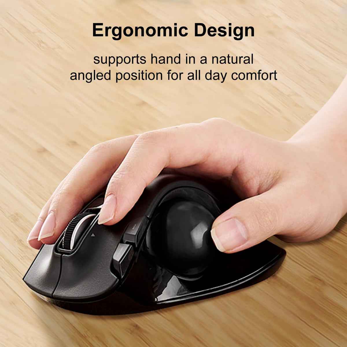 2.4GHz USB Wireless Ergonomic Trackball Mouse H761