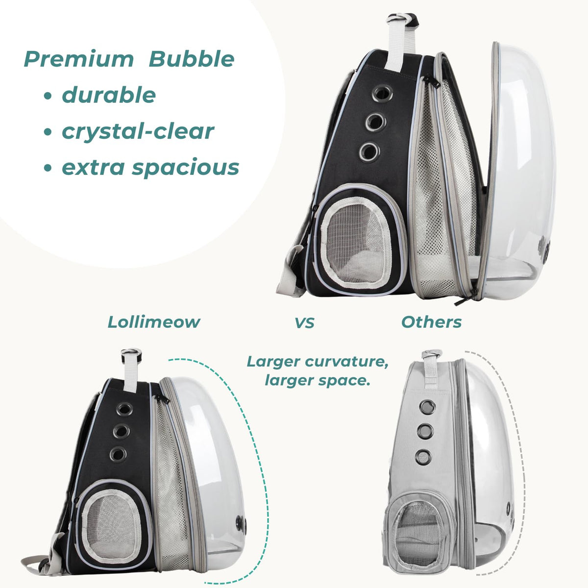 Expandable Cat Backpack with Mini Fan U5854