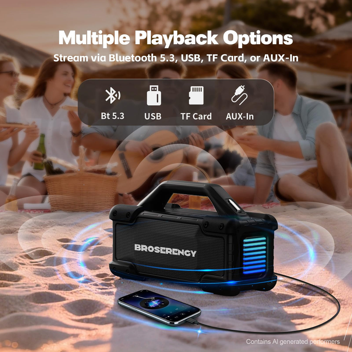 Black Portable Water Resistant Bluetooth Speaker J949