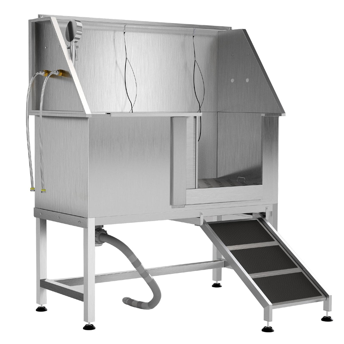50 Inch Stainless Steel Dog Washing Station with Non-Slip Ramp B699713