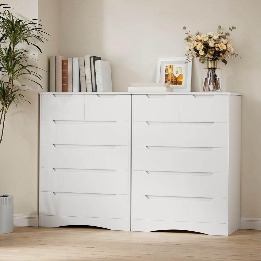White 6 Drawer Dresser C873652