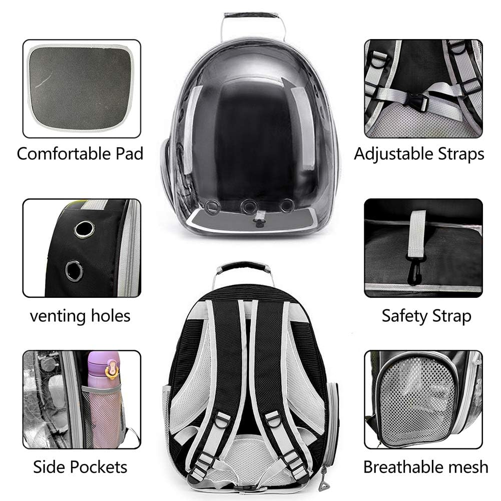 Pet Backpack Carrier with Clear Front and Harness H2214