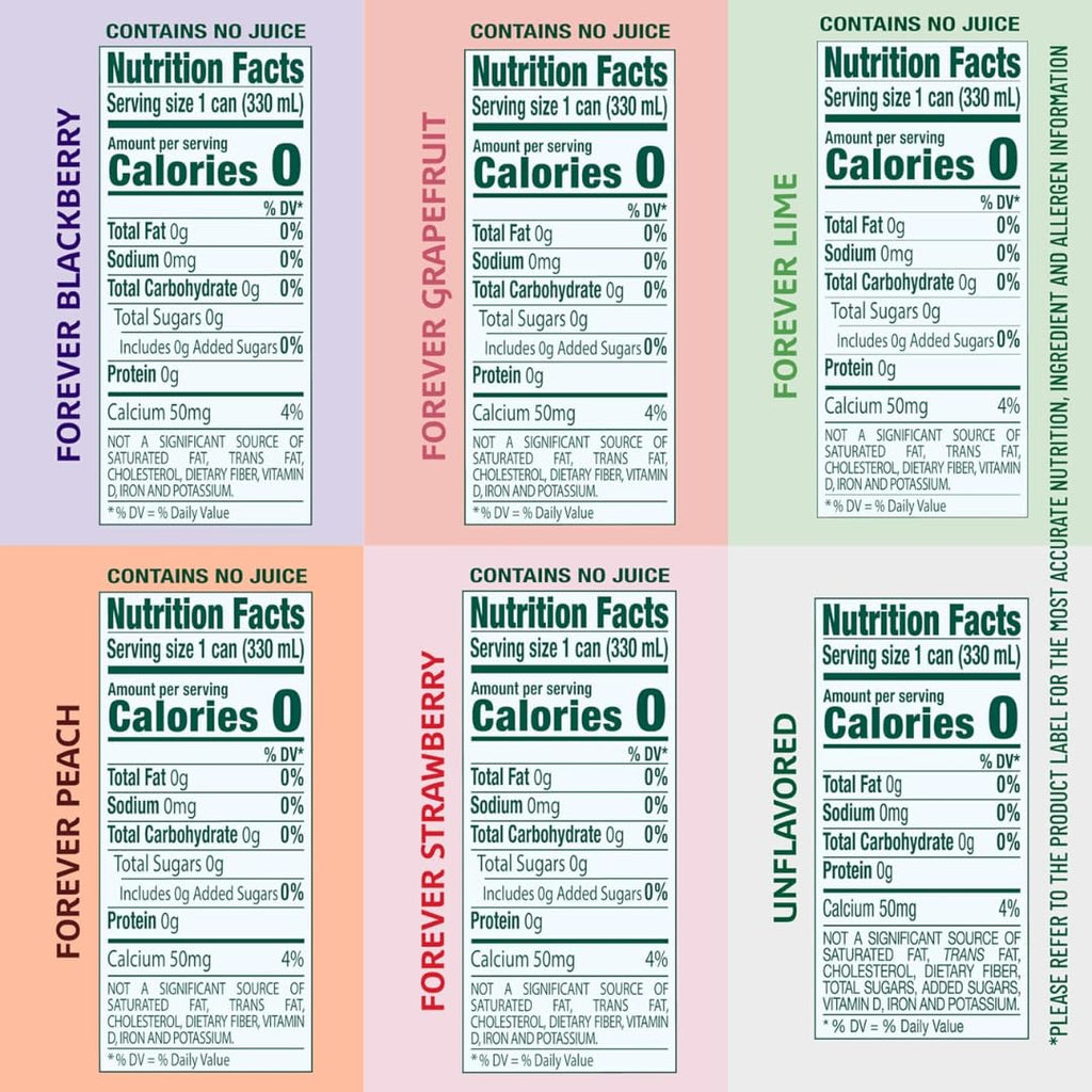 Flavored Sparkling Water 6 Flavor Variety Pack 18 Count Y7282