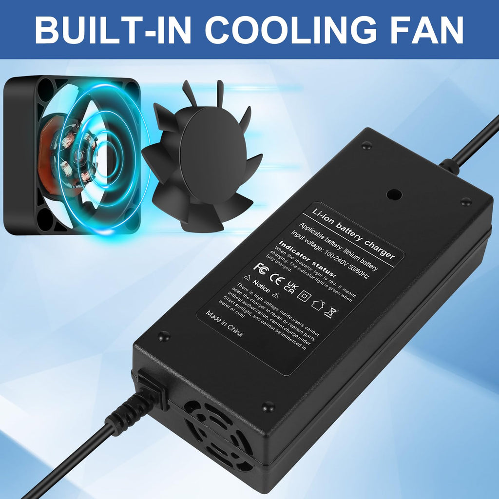 54.6V 2A 3 Prong Scooter Charger for 48V Lithium Battery C76022