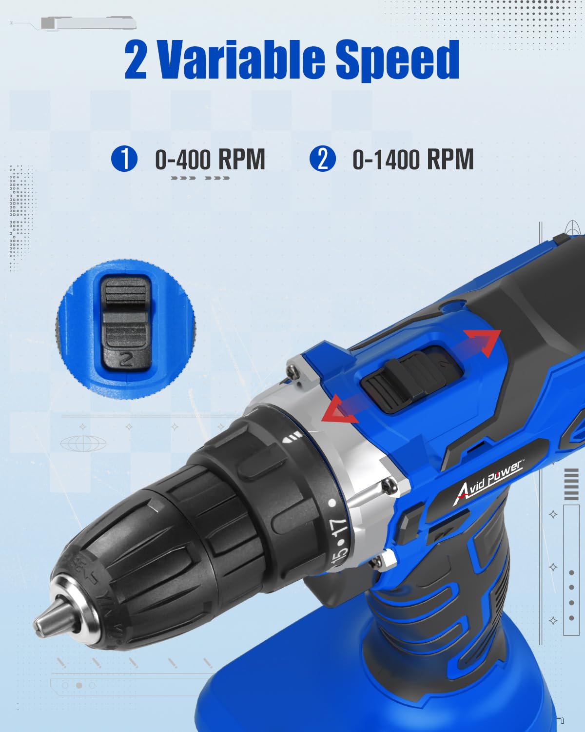 20V Cordless Drill Set with Battery and Charger D8657
