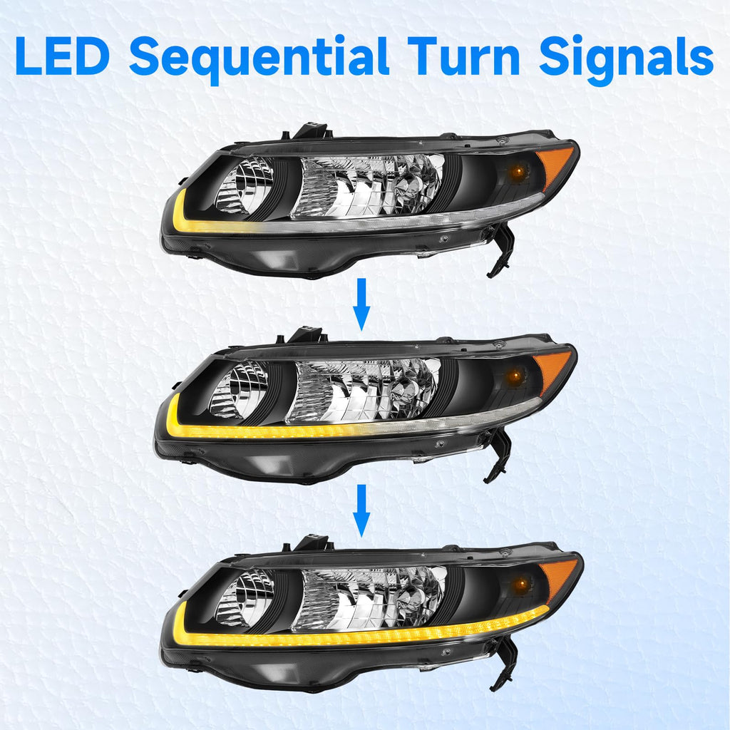 Headlight Assembly for 2006-2011 Honda Civic 2-Door Coupe R64060