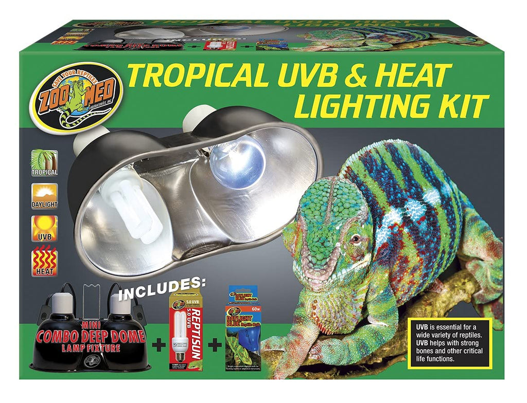UV-B & Heat Lighting Kit with Deep Dome, 60w Basking Bulb & 13w UV-B F2453