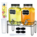1 Gallon Glass Beverage Dispenser with Stand and Fruit Infuser X140