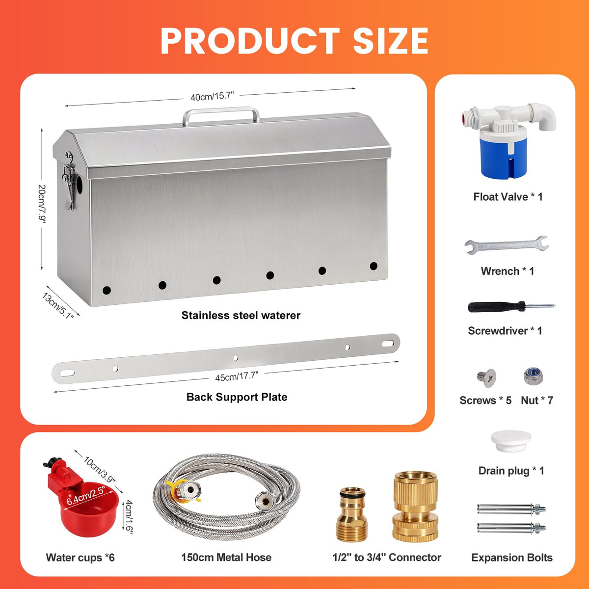 1.5 Gallon Metal Automatic Chicken Waterer T22813