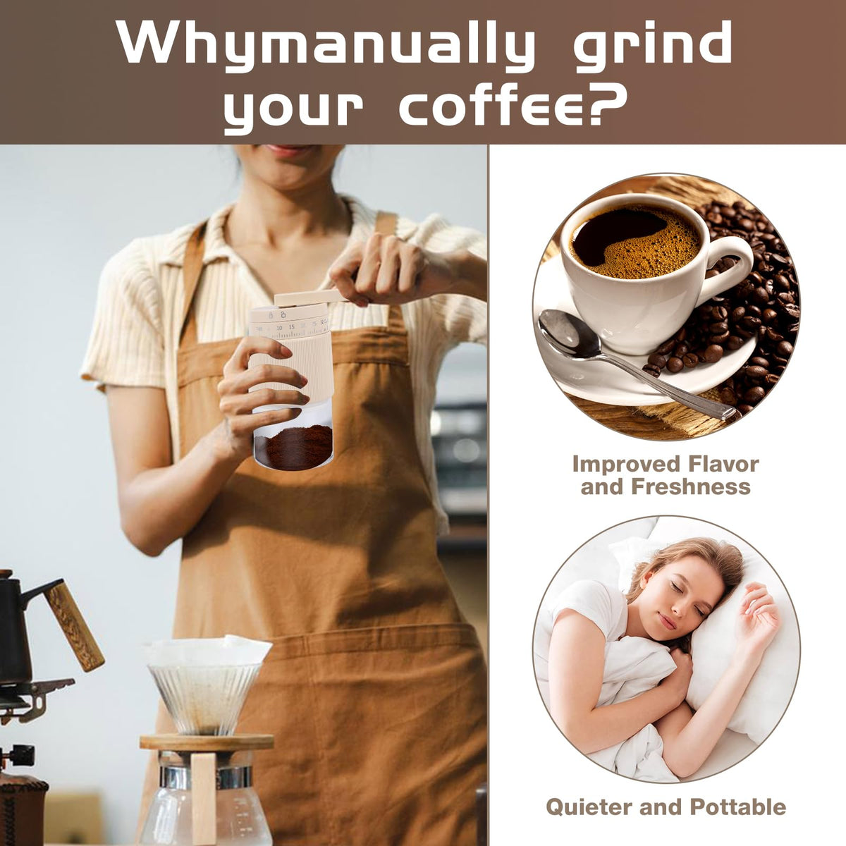 Manual Coffee Grinder with Ceramic Conical Burr U22578