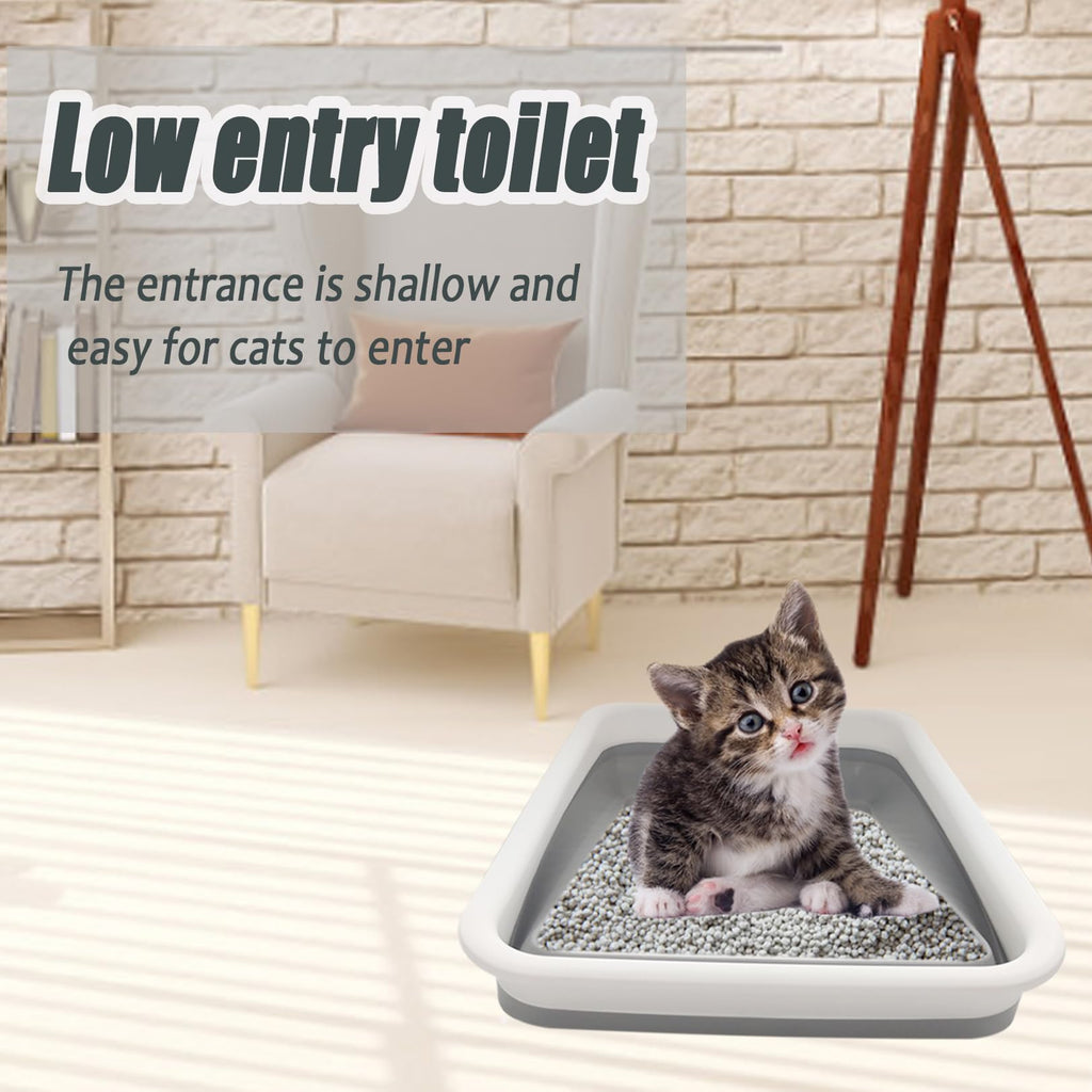 Collapsible Low Entry Small Cat Litter Box L65442