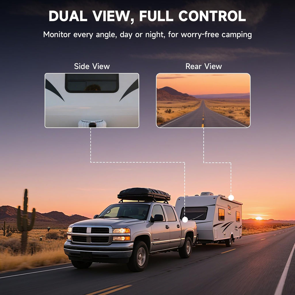 Wireless Backup Camera Dual Cameras 1080P HD 4CH Monitor N28621