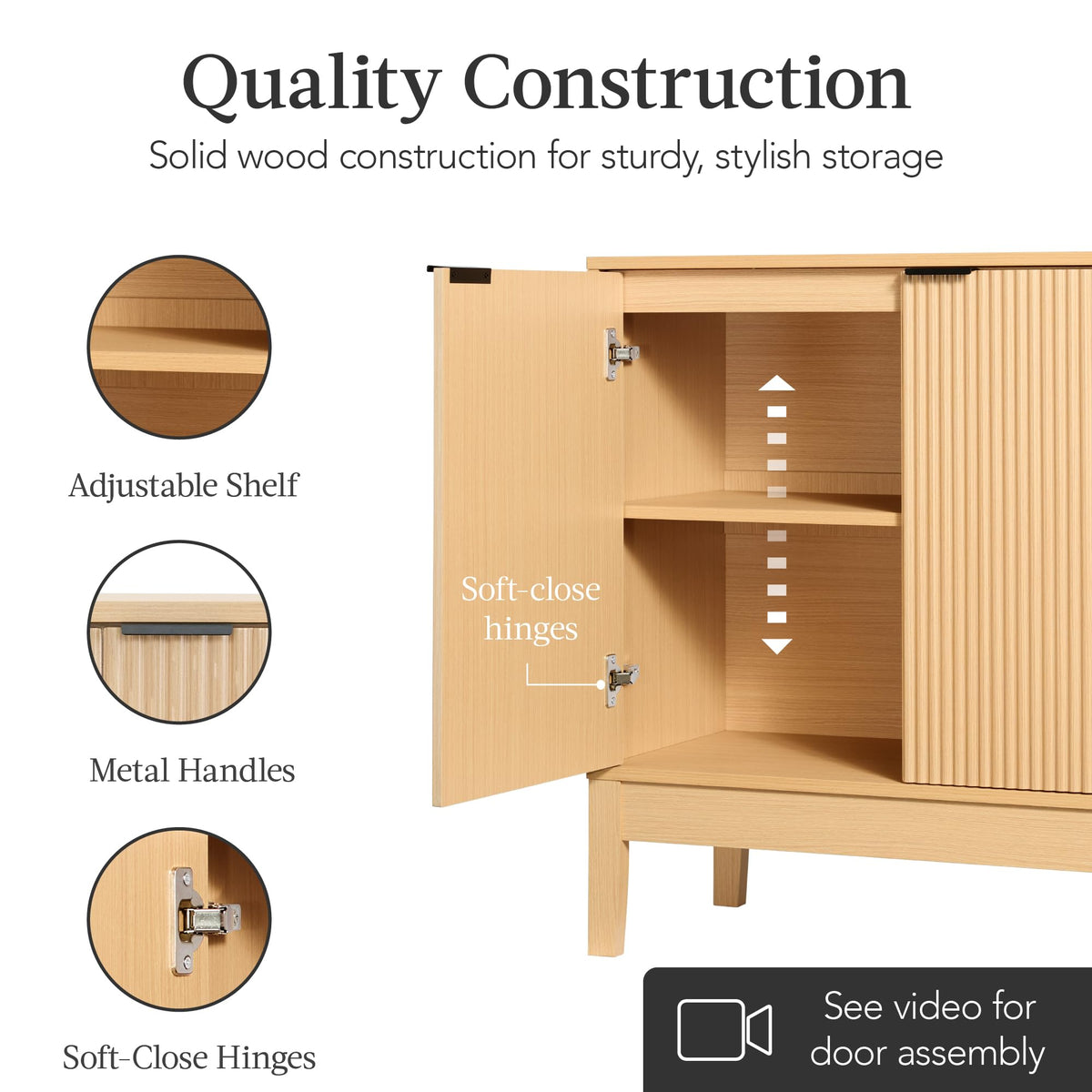 2-Door Storage Cabinet with Adjustable Shelves R116