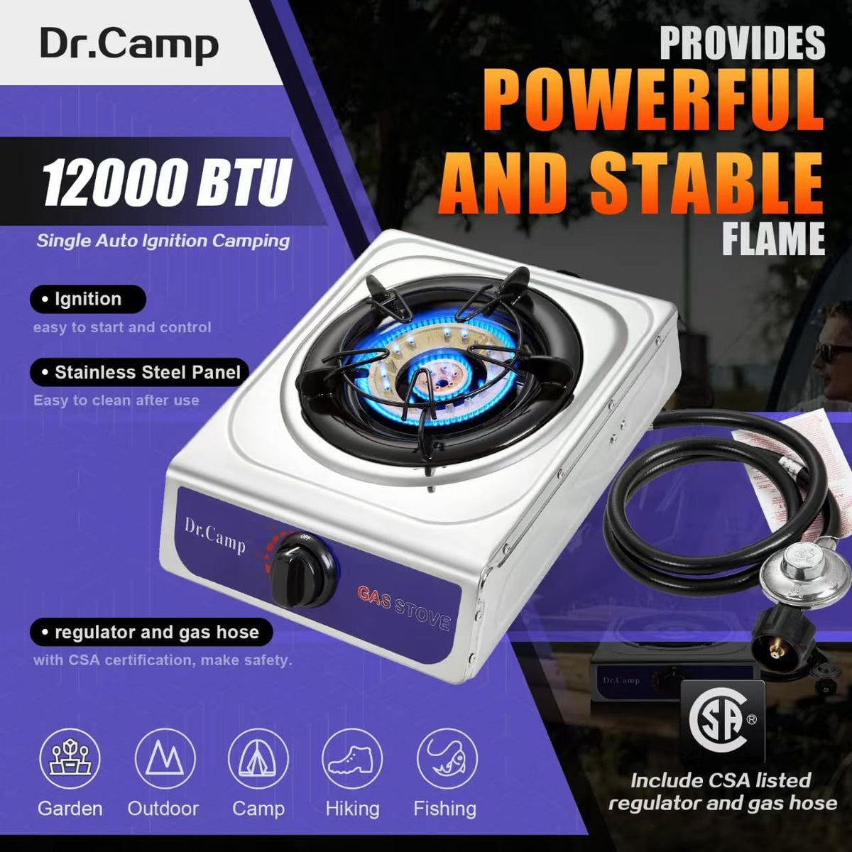 12000 BTU Single Propane Stove Cooker J41807
