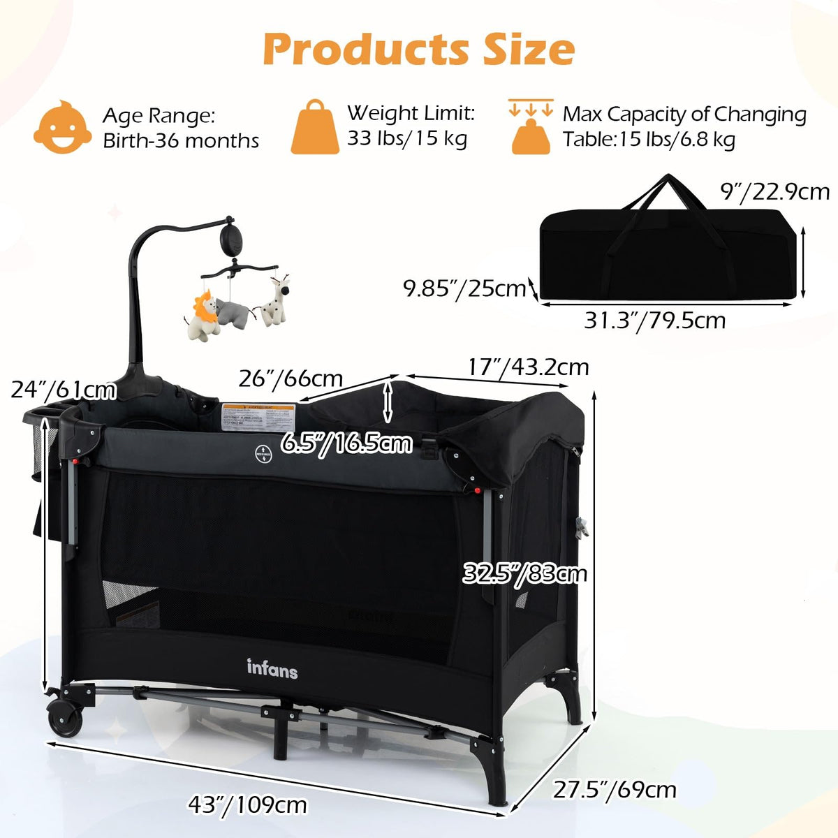 4 in 1 Baby Bassinet Bedside Crib D737027