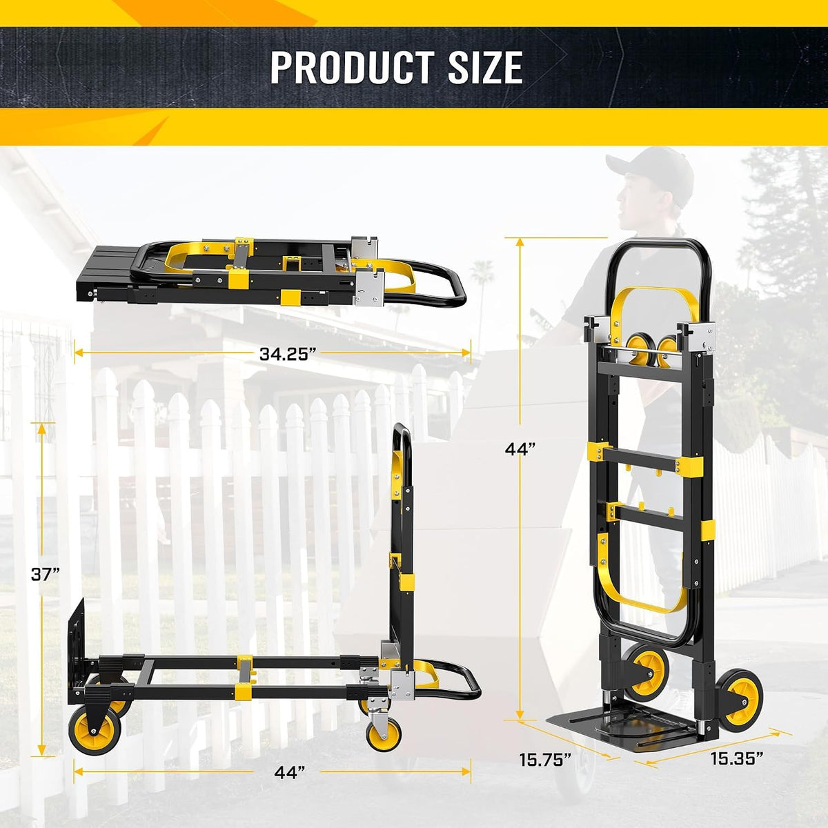 600lbs 3 in 1 Folding Hand Truck Dolly S76579