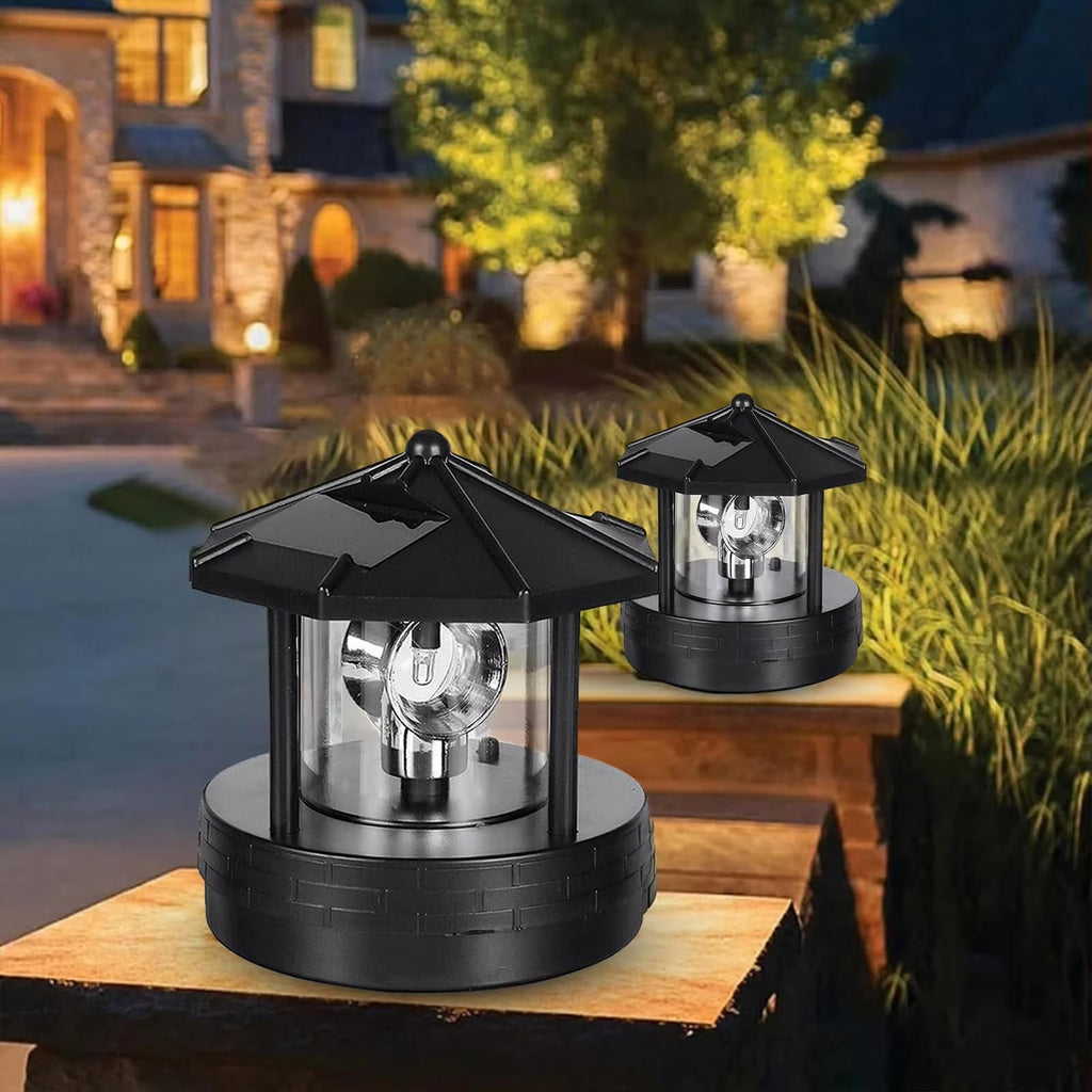 Solar Lights Outdoor LED Rotating Lighthouse Lamp O743