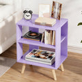 Purple 2-Tier Wooden Nightstand S4182