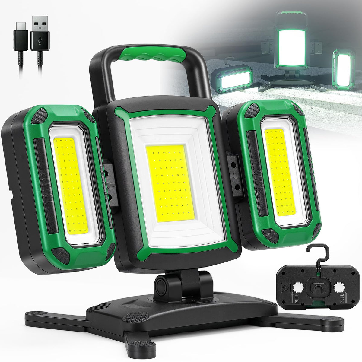 50W 5000LM Rechargeable Magnetic LED Work Light R8926