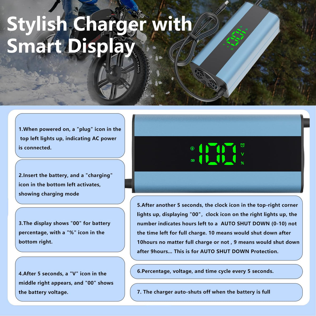 54.6V 3A Electric Scooter Charger 6 in 1 Plugs B76843
