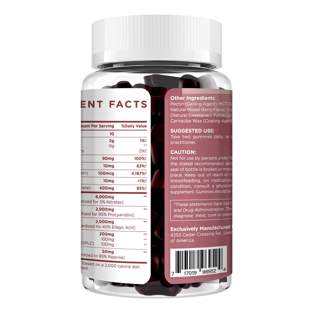 Beet Root Gummies 6000mg Mixed Berry Flavor 60 Gummies N531372