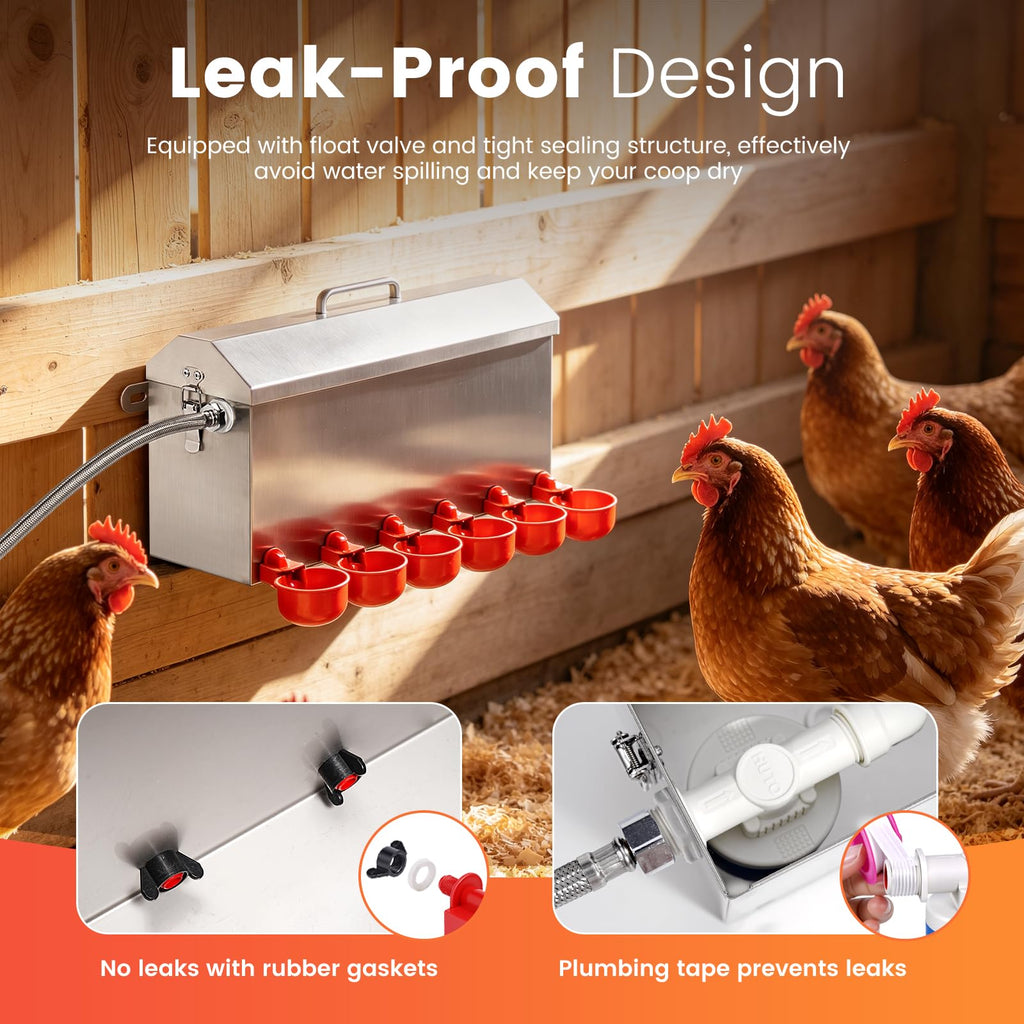 1.5 Gallon Metal Automatic Chicken Waterer T22813
