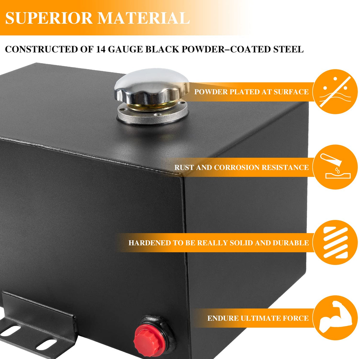 5 Gallon 14 Gauge Steel Hydraulic Fluid Reservoir Tank U554